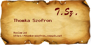 Thomka Szofron névjegykártya